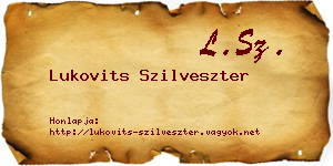 Lukovits Szilveszter névjegykártya